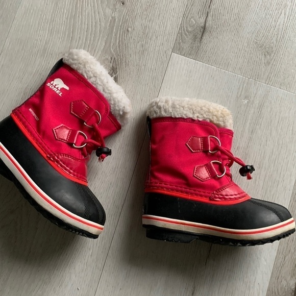 SOREL Girl Boots Yoot PAC waterproof size 10 winter snow hot pin Sherpa lace up - Picture 1 of 10
